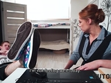 TUTOR4K. Older redhead isnt private teacher for man but just a slut